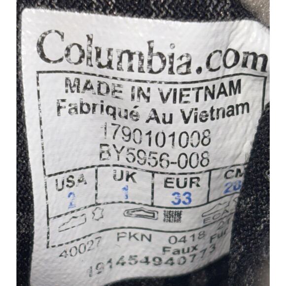 Columbia Bugaboot Plus Girls Boots Youth Size 2 Gray Waterproof Snow Outdoor EUC - Picture 10 of 10